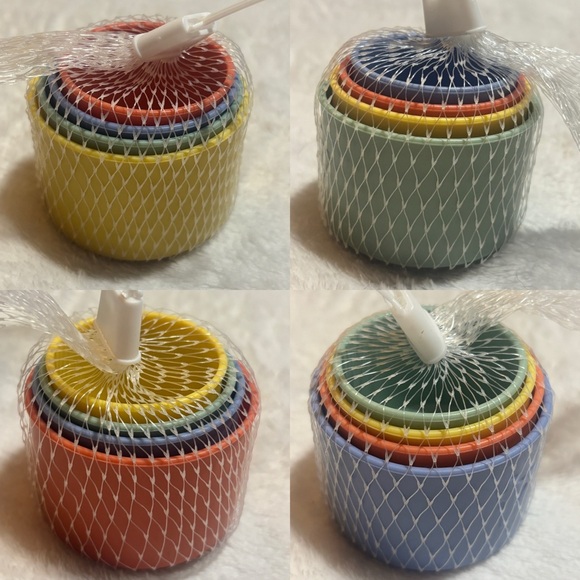 Other - NWOT Toddler Stacking Cups 4-Pack – Mini Bath Toy Bundle – Bright Colors